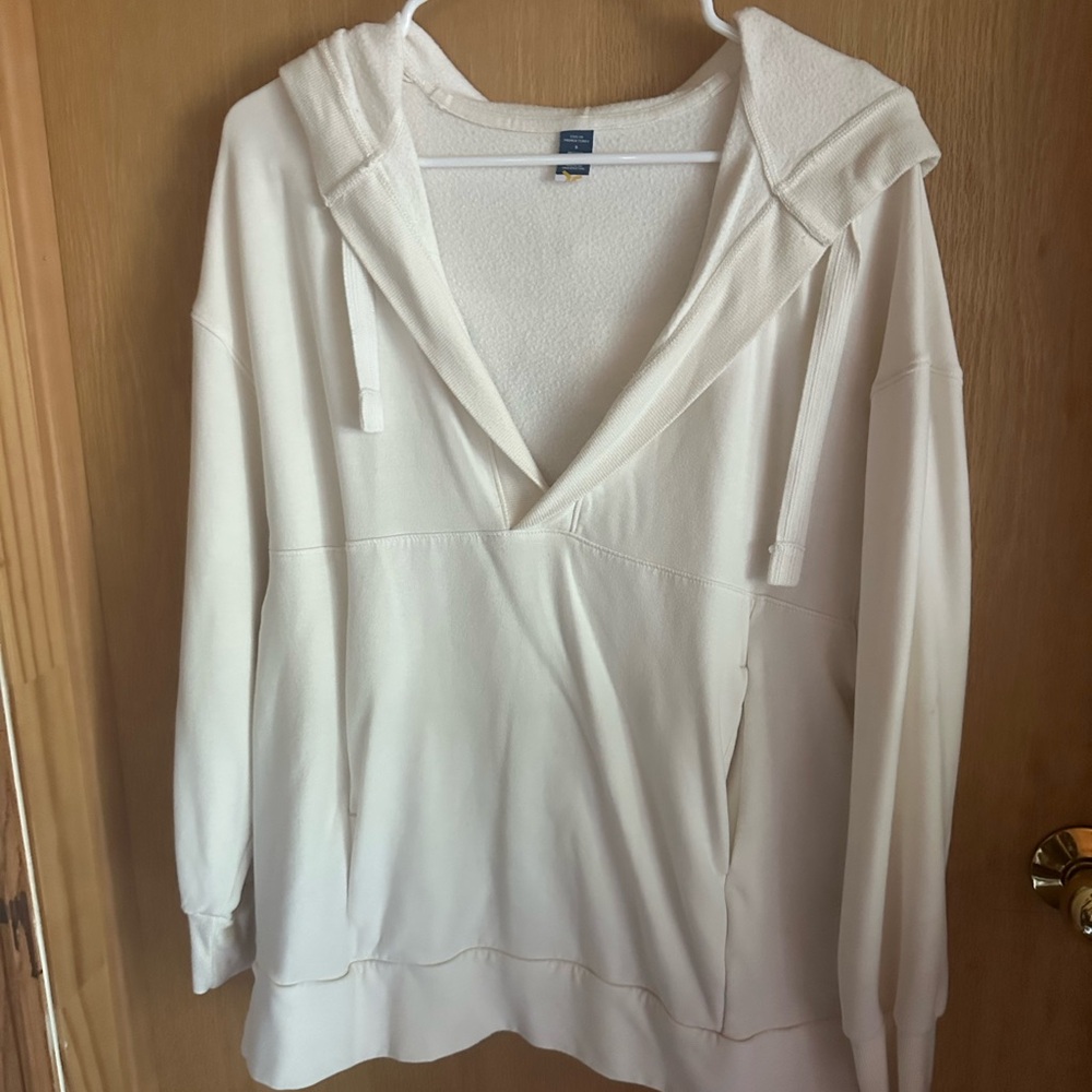 Old Navy White Hooded Sweatshirt